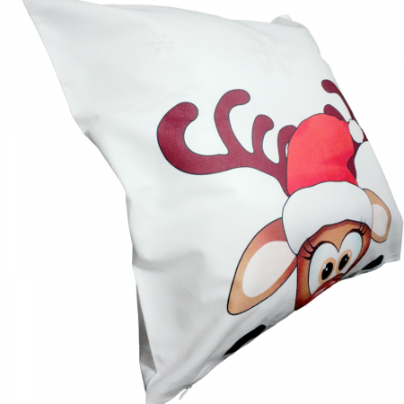 Perna decorativa alba cu imprimeu,  40x40 cm [7]