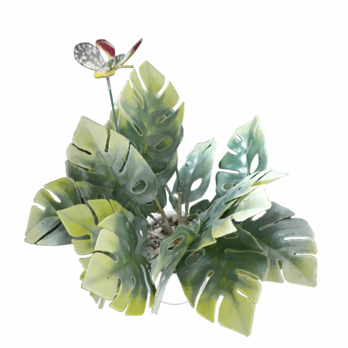 Planta decorativa verde cu ghiveci alb 25 cm [4]
