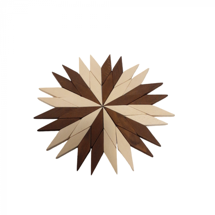 Suport pentru vase fierbinti, lemn, model stea 2 [2]