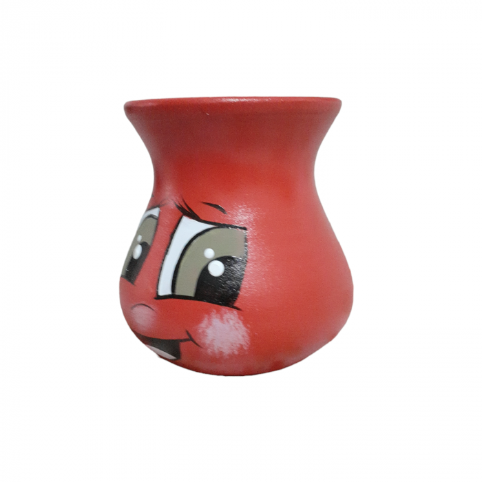 Vaza mini din ceramica, pictata manual - rosu [2]