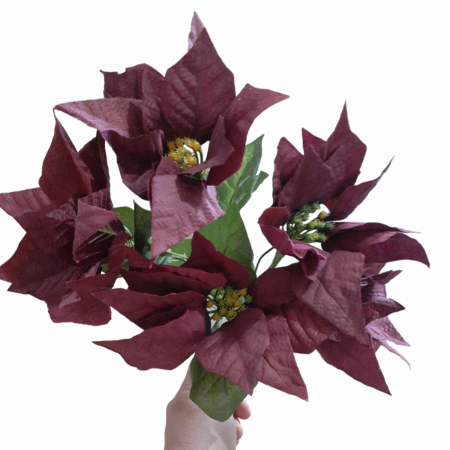 Buchet cu 5 craciunite artificiale mov inchis 35c [1]