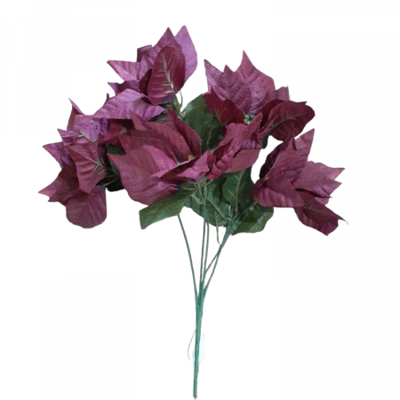 Home & Deco - Buchet cu 5 craciunite artificiale mov inchis 35c