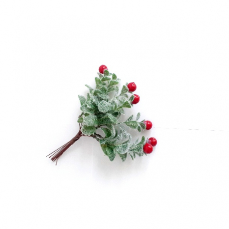 Home & Deco - Buchet verdeata cu bobite rosii