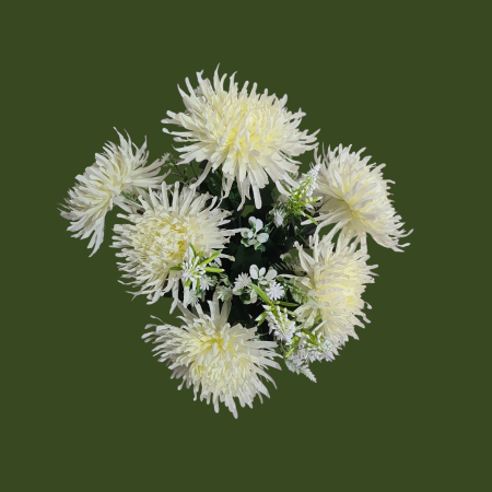 Buchet de crizanteme artificiale crem [6]