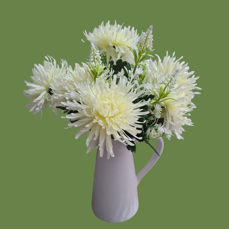 Buchet de crizanteme artificiale crem [7]