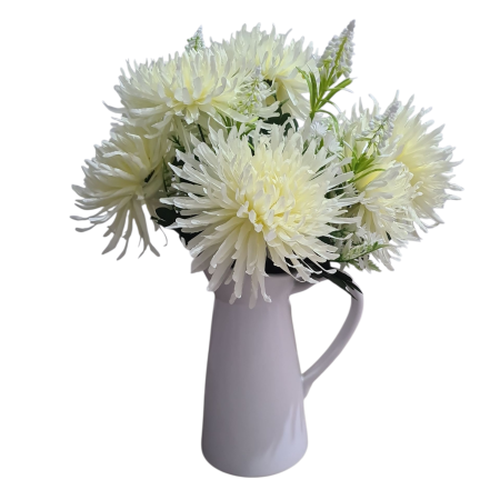 Buchet de crizanteme artificiale crem [4]