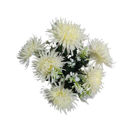 Buchet de crizanteme artificiale crem [5]