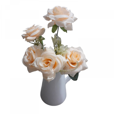 Garden Deco - Buchet trandafiri alb 30 cm_2