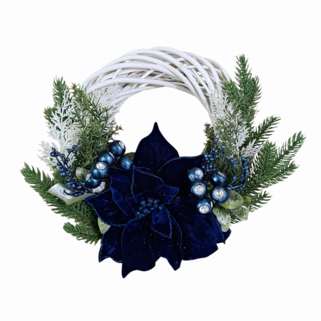 Coronita decorativa Craciun, albastru 30 cm [2]