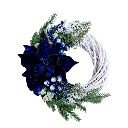 Coronita decorativa Craciun, albastru 30 cm [8]