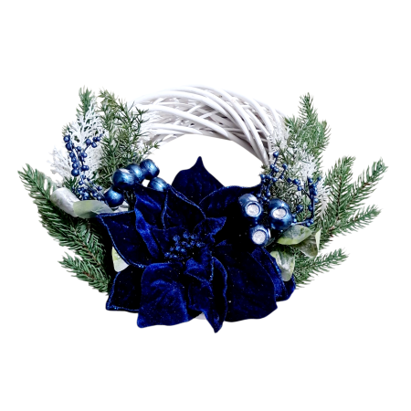 Coronita decorativa Craciun, albastru 30 cm [4]