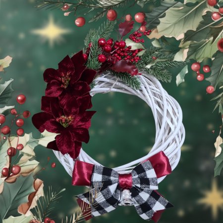 Coronita decorativa pentru Craciun, grena, 25 cm [4]