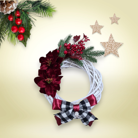 Coronita decorativa pentru Craciun, grena, 25 cm [3]