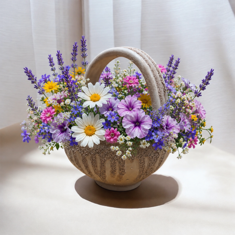 Cosulet din ceramica pentru flori, 12x15x7 cm [3]