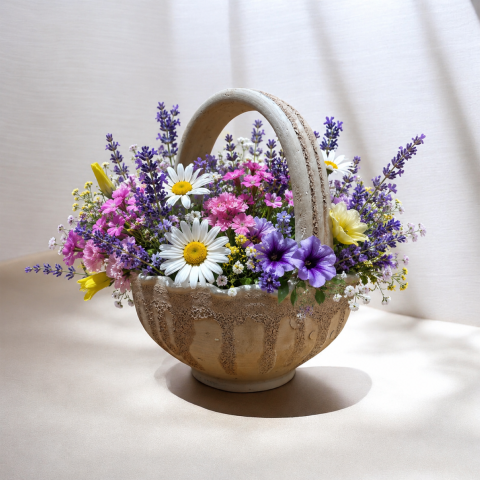 Cosulet din ceramica pentru flori, 12x15x7 cm [4]
