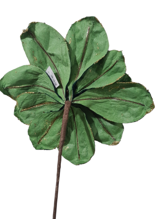 Craciunita decorativa catifea cu paiete si insertii aurii, 30x40 cm verde [3]