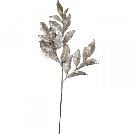 Crenguta decorativa cu frunze auriu sampanie 45cm [0]