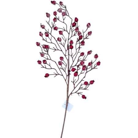 Crenguta decorativa cu merisoare rosii, 65 cm [1]