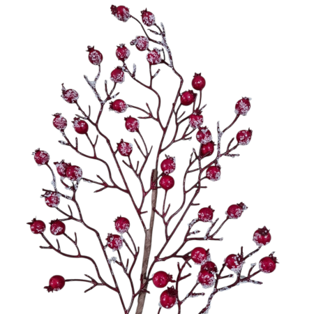 Crenguta decorativa cu merisoare rosii, 65 cm [2]