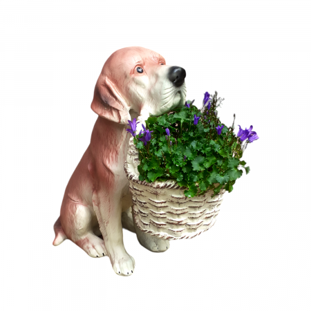 Decor de gradina cu ghiveci pentru flori, Dog, 42x21x42 cm [3]