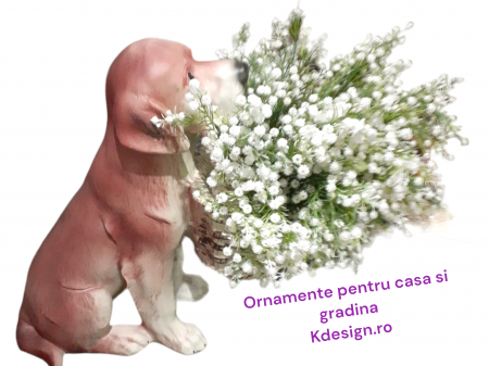Decor de gradina cu ghiveci pentru flori, Dog, 42x21x42 cm [4]