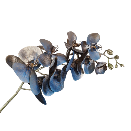 Home & Deco - Fir orhidee decorativa albastru-auriu, 95 cm