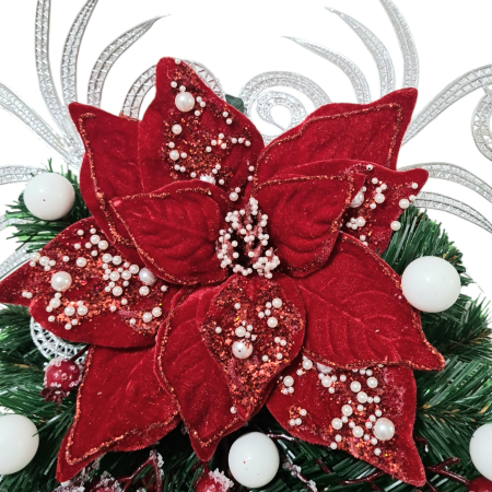 Ghirlanda decorativa pentru Craciun, rosu, 55x30 cm [5]