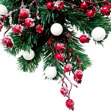 Ghirlanda decorativa pentru Craciun, rosu, 55x30 cm [4]