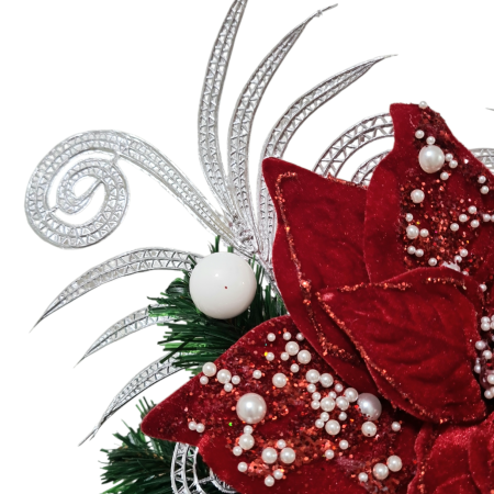 Ghirlanda decorativa pentru Craciun, rosu, 55x30 cm [6]