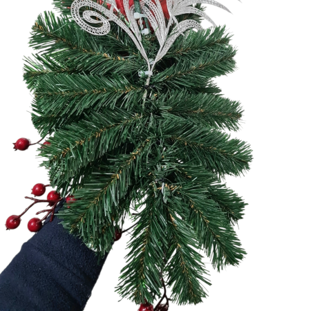 Ghirlanda decorativa pentru Craciun, rosu, 55x30 cm [9]