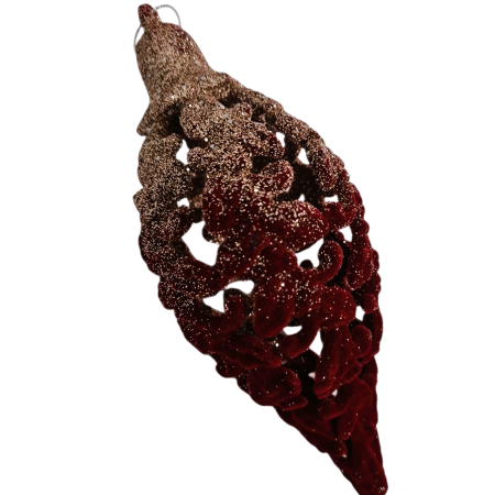 Glob decorativ catifea bordo, 14x6 cm [1]