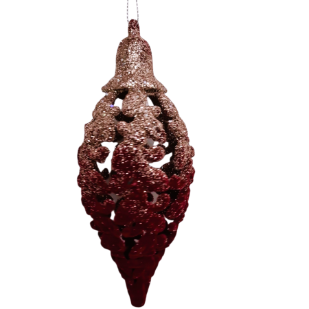 Glob decorativ catifea bordo, 14x6 cm [2]