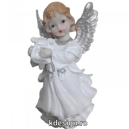 Elemente decorative pentru casa - Figurina inger alb 18 cm