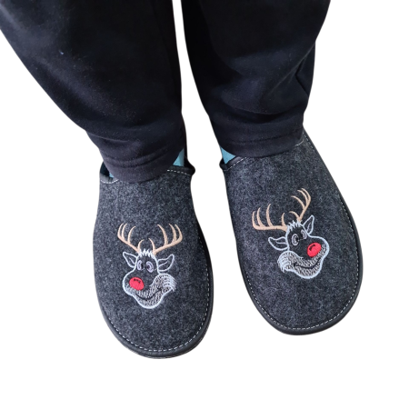 Papuci de casa pentru barbati, model cu reni [5]