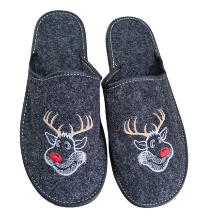 Papuci de casa pentru barbati, model cu reni [1]
