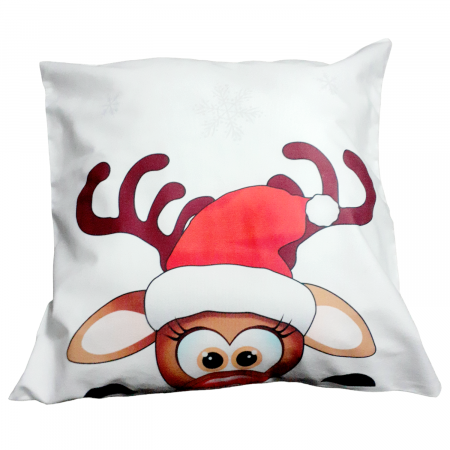 Perna decorativa alba cu imprimeu,  40x40 cm [5]