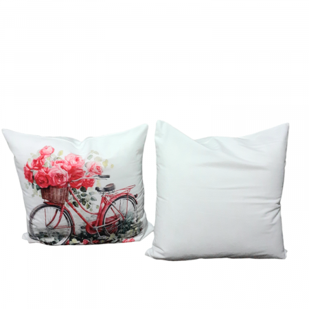 Perna decorativa alba cu imprimeu,  40x40 cm [6]