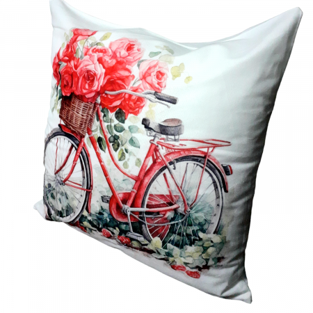 Perna decorativa alba cu imprimeu,  40x40 cm [4]