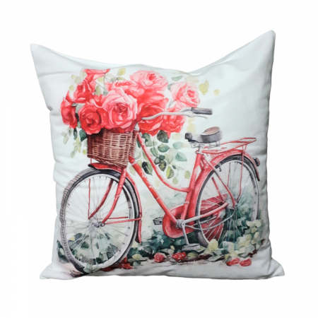 Vara - Perna decorativa alba cu imprimeu,  40x40 cm
