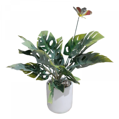 Home & Deco - Planta decorativa verde cu ghiveci alb 25 cm