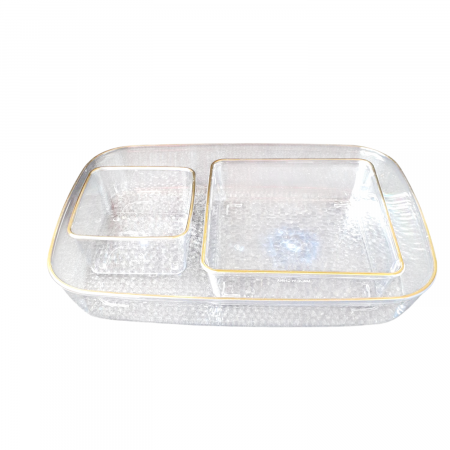 Set 3 recipiente servire, transparent [4]