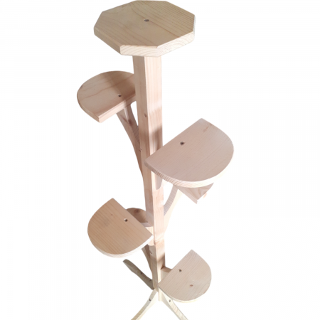 Suport din lemn pentru 7 ghivece cu flori [2]