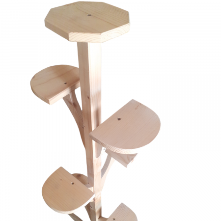 Suport din lemn pentru 7 ghivece cu flori [6]