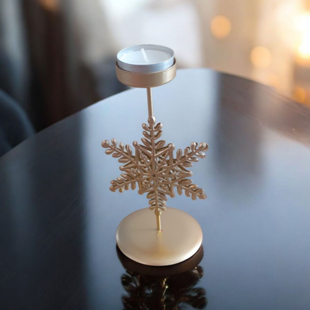 Suport metalic pentru lumanare pastila, auriu [4]