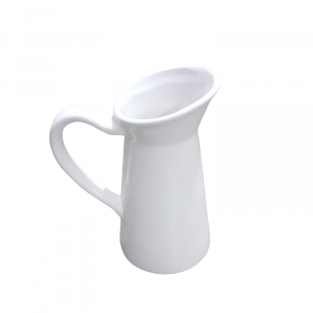 Vaza alba stil carafa cu maner 17 cm [3]