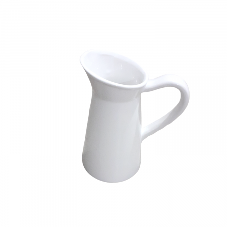Home & Deco - Vaza alba stil carafa cu maner 17 cm