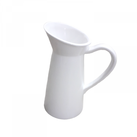 Vaza alba stil carafa cu maner 17 cm [4]