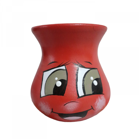 Elemente decorative pentru casa - Vaza mini din ceramica, pictata manual - rosu