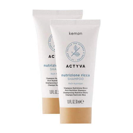 Tratamente pentru hidratare - 2x Nutrizione Ricca - Sampon pentru hidratare intensa 30 ml - Kemon