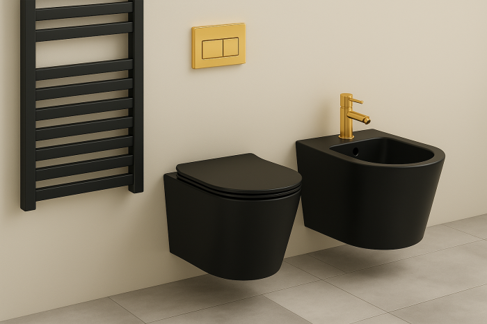 4 in 1 Rezervor incastrat Visam Slim 80 clapeta gold cu Set Vas WC Suspendat negru si capac UV softclose T201MB [2]